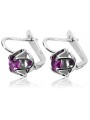 Sterling Silver 925 Amethyst Dangle Earrings Vintage Style vec018s