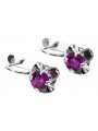 Sterling Silver 925 Amethyst Dangle Earrings Vintage Style vec018s