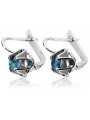 Boucles d'oreilles en argent sterling 925, Aigue-marine vintage. vec018s