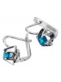 Boucles d'oreilles en argent sterling 925, Aigue-marine vintage. vec018s