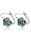 Boucles d'oreilles en argent sterling 925, Émeraude Vintage. vec018s