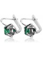 Sterling Silver 925 Emerald Drop Earrings Vintage Style Classic Jewelry vec018s