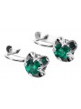 Sterling Silver 925 Emerald Drop Earrings Vintage Style Classic Jewelry vec018s