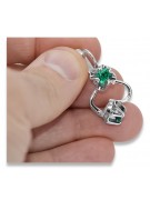 Sterling Silver 925 Emerald Drop Earrings Vintage Style Classic Jewelry vec018s