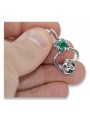 Sterling Silver 925 Emerald Drop Earrings Vintage Style Classic Jewelry vec018s