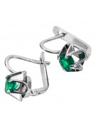 Sterling Silver 925 Emerald Drop Earrings Vintage Style Classic Jewelry vec018s