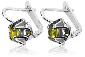 Antike 925 Sterling Silber, Gelber Peridot Ohrringe. vec018s