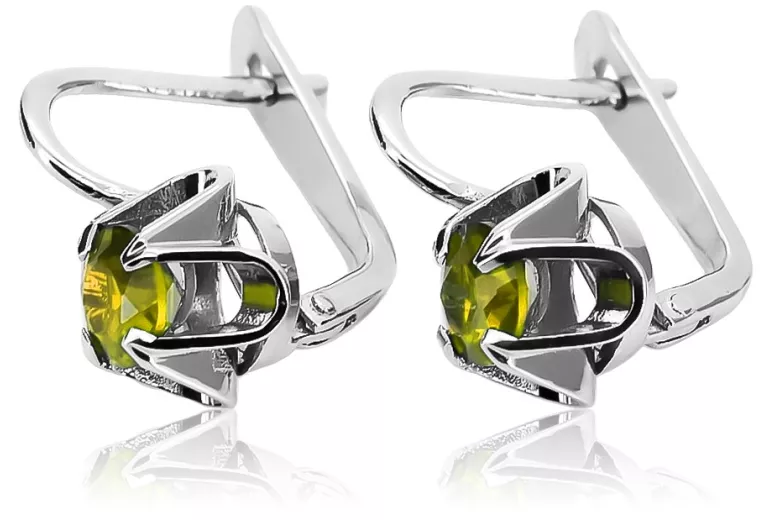 Aretes de Plata 925 con Peridoto Amarillo vintage. vec018s