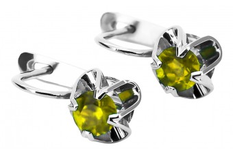 Vintage Sterling Silver 925 Yellow Peridot Earrings vec018s