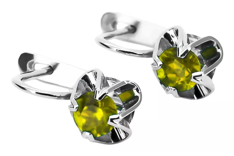 Aretes de Plata 925 con Peridoto Amarillo vintage. vec018s