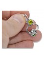 Antike 925 Sterling Silber, Gelber Peridot Ohrringe. vec018s