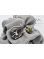 Antike 925 Sterling Silber, Gelber Peridot Ohrringe. vec018s