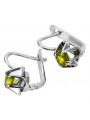 Vintage Sterling Silver 925 Yellow Peridot Earrings vec018s