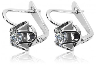 925 Sterling Silber Ohrringe mit Zirkonia - Vintage Design vec018s