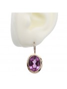 Elegante Amethyst Ohrringe im Originalen Vintage-Roségold 14k vec114 vec114