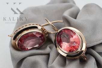 Rubinrot Vintage 14k Roségold Ohrringe vec114 vec114