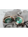 "Classic Emerald Studs in 14K Rose Gold - Original Vintage Style" vec114 vec114