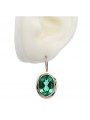 "Classic Emerald Studs in 14K Rose Gold - Original Vintage Style" vec114 vec114