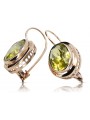 Aretes de oro rosa antiguo de 14k con Peridoto amarillo vec114