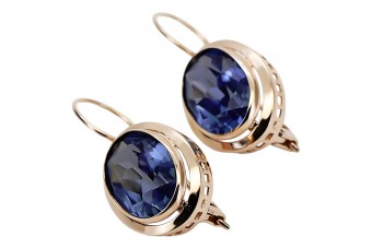 "Antique Inspired 14K Rose Gold Sapphire Earrings" vec114 vec114