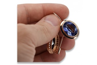 Saphir Ohrringe im Originalen Vintage-Roségold 14 Karat vec114 vec114