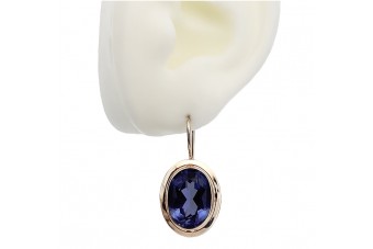 Boucles d'oreilles Saphir d'origin en Or rose 14 carats style vintage. vec114 vec114