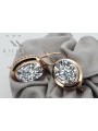 "Original Zircon-Adorned Vintage 14K Rose Gold Earrings"  vec114 vec114