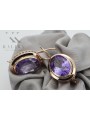 Boucles d'oreilles en argent vintage plaqué or rose, Alexandrite. vec114rp