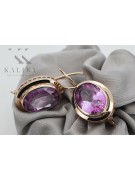 Pendientes de Amatista en Plata y Oro Rosa Vintage vec114rp