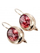 Boucles d'oreilles en argent plaqué or rose vintage, Rubis vec114rp