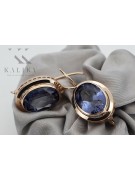 Pendientes de Plata y Oro Rosa con Zafiro Vintage vec114rp