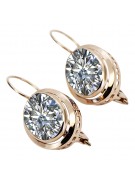 Boucles d'oreilles en argent sterling plaqué or rose, Zircons vec114rp