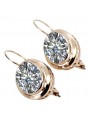 Boucles d'oreilles en argent sterling plaqué or rose, Zircons vec114rp