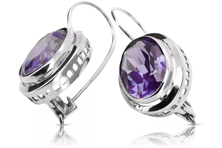 Boucles d'oreilles en argent sterling 925, Alexandrite vec114s