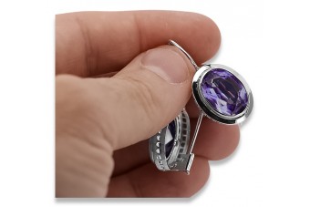 Boucles d'oreilles en argent sterling 925, Alexandrite vec114s