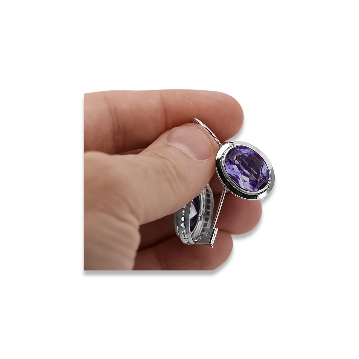 Boucles d'oreilles en argent sterling 925, Alexandrite vec114s