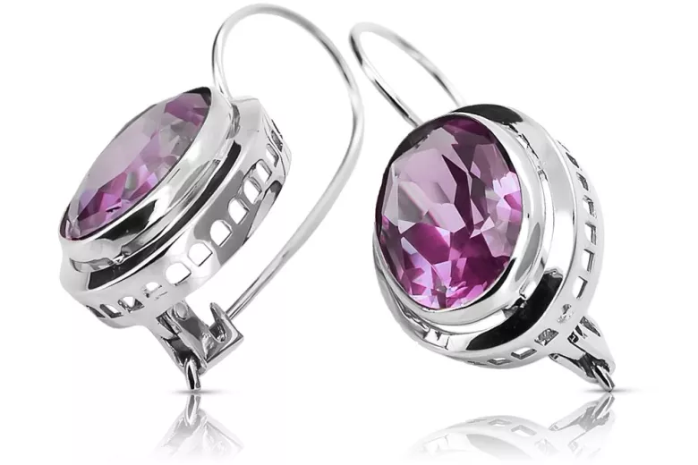 925 Sterling Silber, Amethyst Ohrringe vec114s