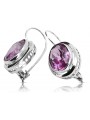 Sterling Silver 925 Amethyst Dangle Earrings vec114s