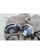 Boucles d'oreilles en Argent Sterling 925, Aigue-marine Vintage vec114s