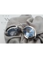 Boucles d'oreilles en Argent Sterling 925, Aigue-marine Vintage vec114s