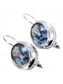 Boucles d'oreilles en Argent Sterling 925, Aigue-marine Vintage vec114s