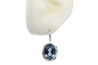 Pendientes Vintage de Plata de Ley 925, Aguamarina vec114s