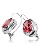 Sterling Silver 925, Ruby Vintage Earrings vec114s