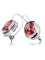 Boucles d'oreilles en argent sterling 925, Rubis vintage vec114s