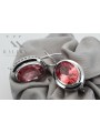 Sterling Silver 925, Ruby Vintage Earrings vec114s