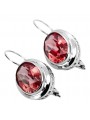 Boucles d'oreilles en argent sterling 925, Rubis vintage vec114s