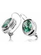 Boucles d'oreilles en argent sterling 925, Émeraude vintage vec114s