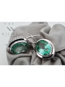 Boucles d'oreilles en argent sterling 925, Émeraude vintage vec114s