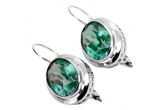 Sterling Silver 925 Emerald Drop Earrings vec114s