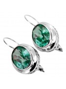 Boucles d'oreilles en argent sterling 925, Émeraude vintage vec114s